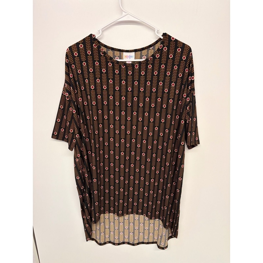 LuLaRoe Boho Irma Tunic Top Women S Black Floral High Low Modest Boho